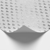 Heart Pastel Silver Gray Bright White Bridal Linen Geschenkpapier (Ecke)