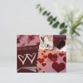 Heart Patches Postkarte (Stehend Vorderseite)