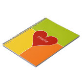 Heart Pattern angepasstes Monogramm-Notebook Notizblock (Linke Seite)