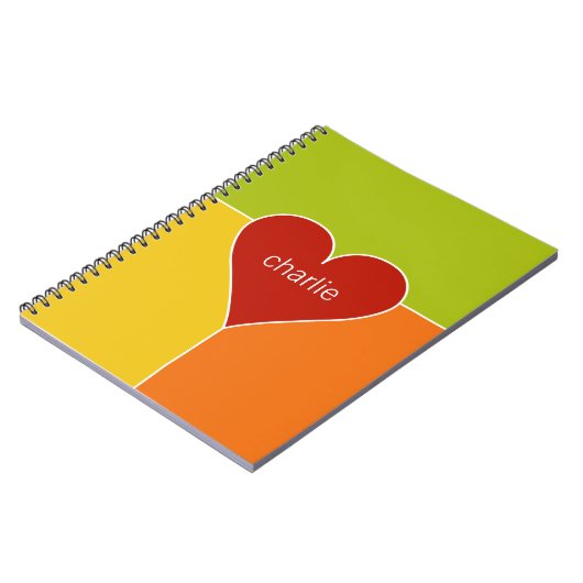Heart Pattern angepasstes Monogramm-Notebook Notizblock (Linke Seite)