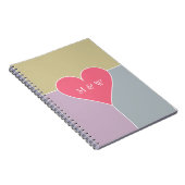 Heart Pattern angepasstes Monogramm-Notebook Notizblock (Rechte Seite)