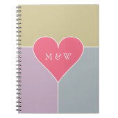 Heart Pattern angepasstes Monogramm-Notebook Notizblock (Vorderseite)