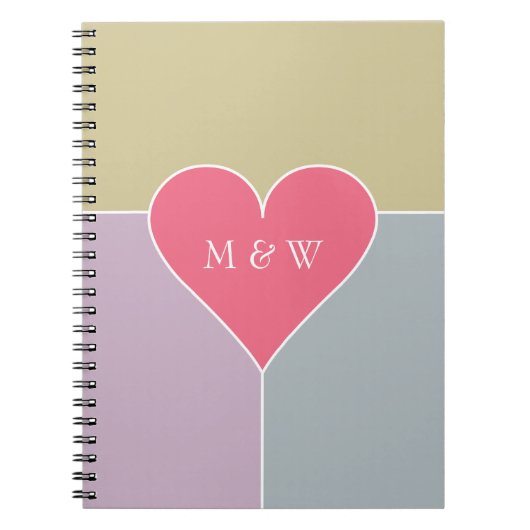 Heart Pattern angepasstes Monogramm-Notebook Notizblock (Vorderseite)