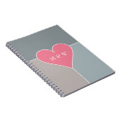 Heart Pattern angepasstes Monogramm-Notebook Notizblock (Rechte Seite)