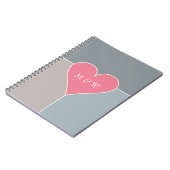 Heart Pattern angepasstes Monogramm-Notebook Notizblock (Linke Seite)