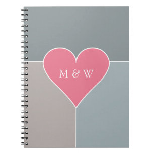 Heart Pattern angepasstes Monogramm-Notebook Notizblock