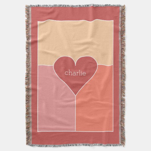 Heart Pattern benutzerdefinierte Monogramm Werfer Decke (Vorderseite Vertikal)