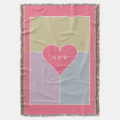 Heart Pattern benutzerdefinierte Monogramm Werfer Decke (Vorderseite Vertikal)