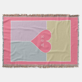 Heart Pattern benutzerdefinierte Monogramm Werfer Decke