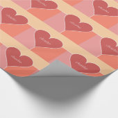 Heart Pattern benutzerdefiniertes Monogramm-Packpa Geschenkpapier (Ecke)