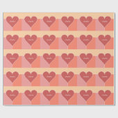 Heart Pattern benutzerdefiniertes Monogramm-Packpa Geschenkpapier (Flach)