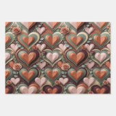 Heart Pattern Gift Wrap Geschenkpapier Set (Vorderseite 3)