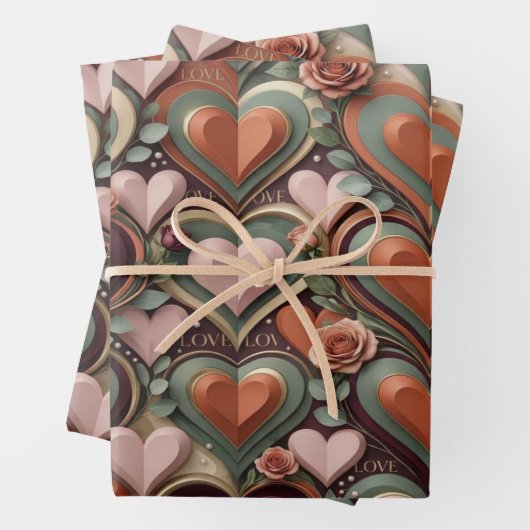 Heart Pattern Gift Wrap Geschenkpapier Set (Beispiel)