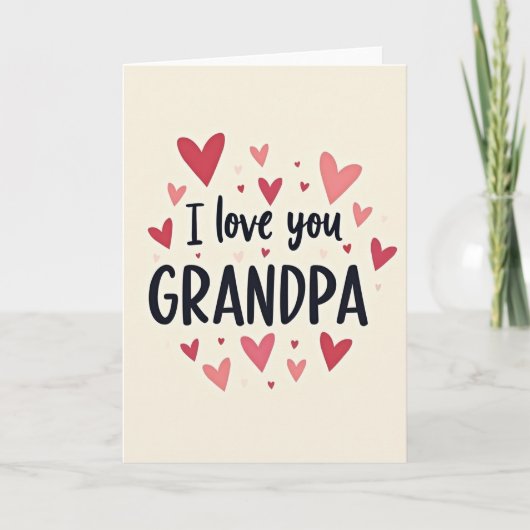 Heart Pattern Grandpa Card Karte (Vorderseite)