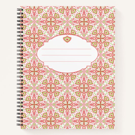Heart Pattern Notebook – Customize Interior Pages Notizblock (Vorderseite)