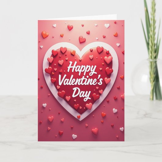 Heart Pattern Valentines Day Card Karte (Vorderseite)