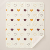 Heart Pattern with Orange & Brown Hearts Sherpadecke (Vorderseite)