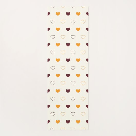 Heart Pattern with Orange & Brown Hearts Yogamatte (Rückseite)