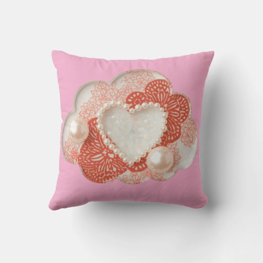 Heart patterns AI art Kissen (Rückseite)