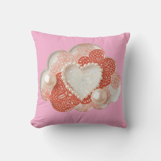 Heart patterns AI art Kissen (Vorderseite)