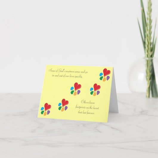 Heart-Paw_ "Abdrücke auf dem Herzen" pet Beileid Karte (Vorderseite)