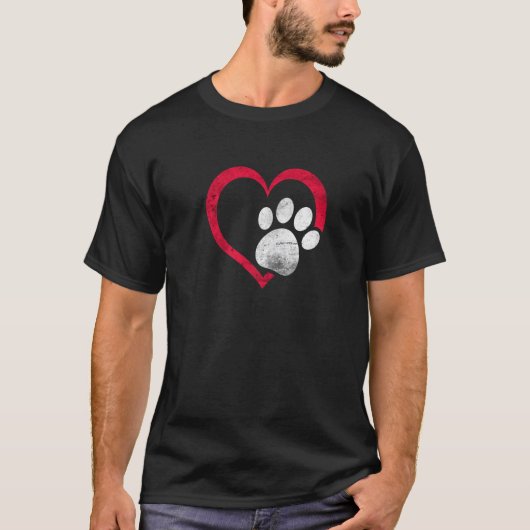 Heart Paw Hund Tier Welpe Whisperer Pelz Haustier T-Shirt (Vorderseite)