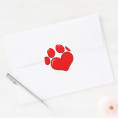Heart Paw Print Runder Aufkleber (Umschlag)