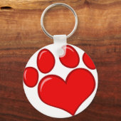 Heart Paw Print Schlüsselanhänger (Vorderseite)