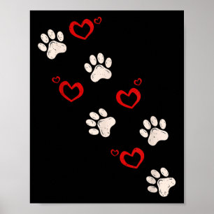 Heart Paw Print Valentinstag Dog Lover Puppy Lov Poster