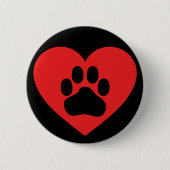 Heart Paw Red Button (Vorderseite)