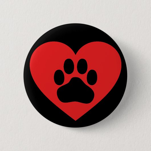 Heart Paw Red Button (Vorderseite)