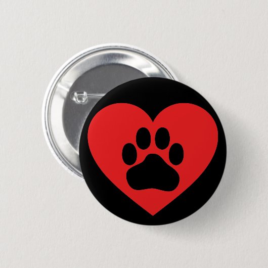 Heart Paw Red Button (Vorne & Hinten)