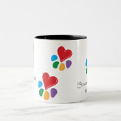 Heart-Paw_ "von einem Tierliebhaber" Zweifarbige Tasse (Mittel)