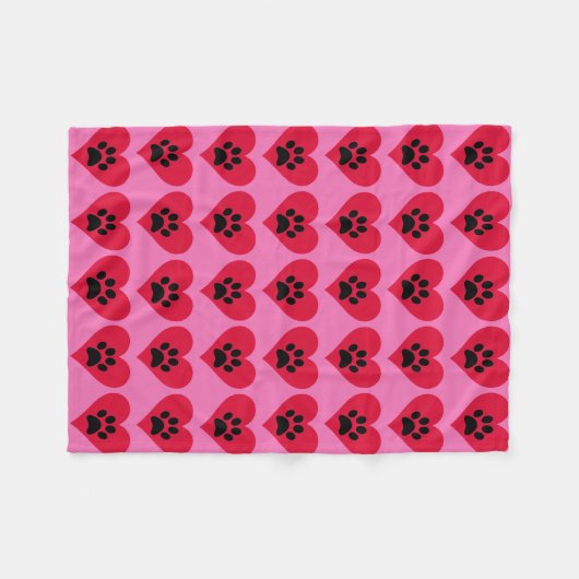 Heart Paws Fleecedecke (Vorderseite (Horizontal))