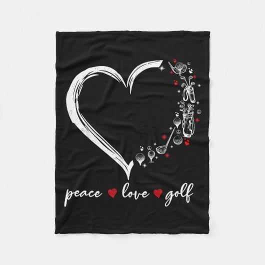 Heart Peace Love Golf Player Srt Lovers Outfit Wom Fleecedecke (Vorderseite)