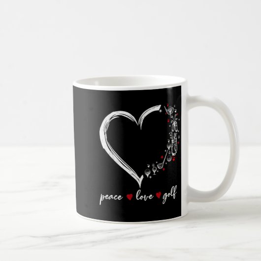 Heart Peace Love Golf Player Srt Lovers Outfit Wom Kaffeetasse (Rechts)