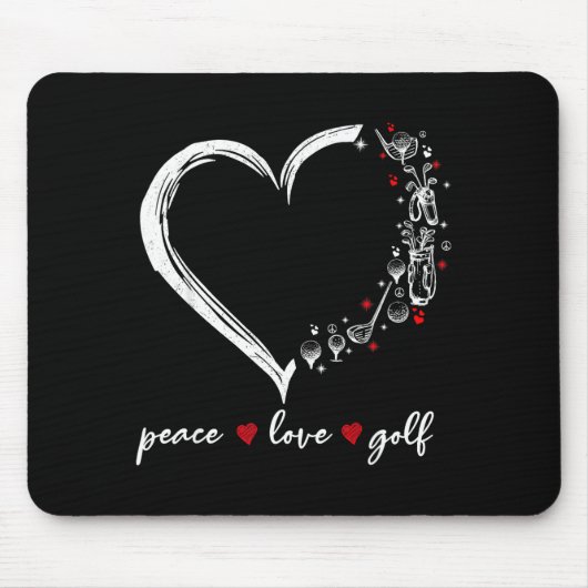 Heart Peace Love Golf Player Srt Lovers Outfit Wom Mousepad (Vorne)