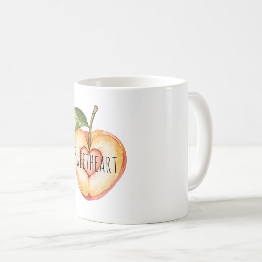 Heart Peach Fruit Kaffeetasse (VorderseiteRechts)