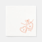 Heart Pendant Fun Wedding Party Serviette (Vorderseite)
