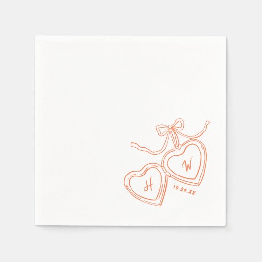 Heart Pendant Fun Wedding Party Serviette (Vorderseite)