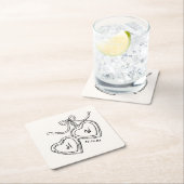 Heart Pendant Wedgram Rechteckiger Pappuntersetzer (Vor Ort)