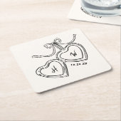 Heart Pendant Wedgram Rechteckiger Pappuntersetzer (angewinkelt)