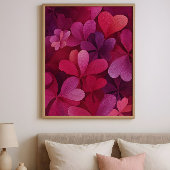 Heart Petal Abstract.Romantic Floral Valentine art Poster