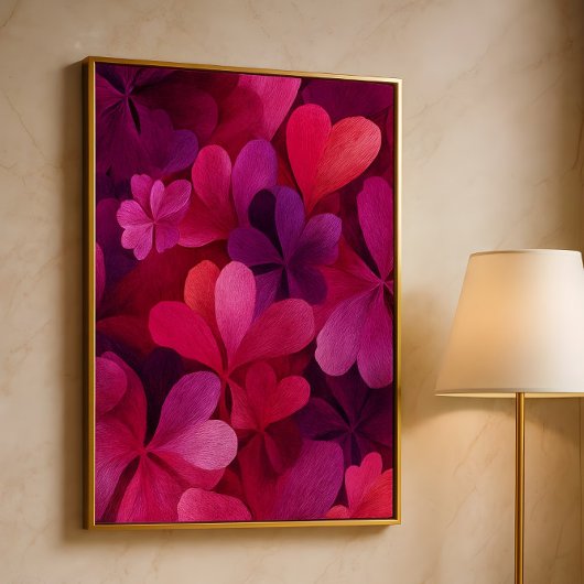 Heart Petal Abstract.Romantic Floral Valentine art Poster