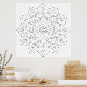 Heart Petal Mandala with Symmetrical Vine Flow Poster (Küche)