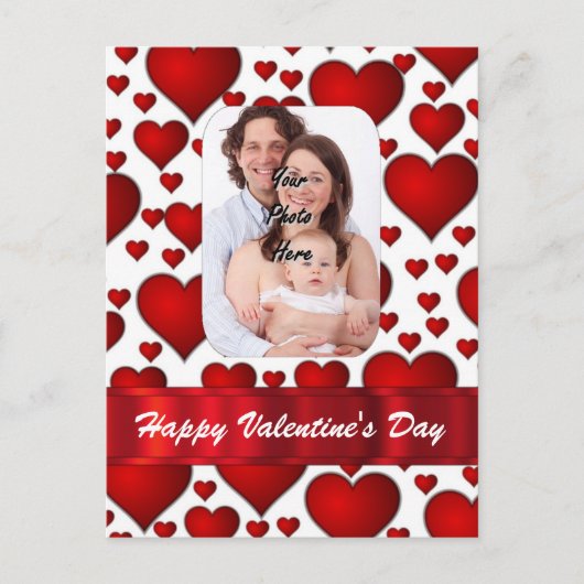 Heart photo template Valentines day Feiertagspostkarte (Vorderseite)