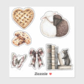 Heart Pie Lambs Chocolate Chip Cookie Butterfly   Aufkleber (Blatt)