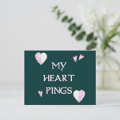 Heart Pings Pong Postkarte (Stehend Vorderseite)