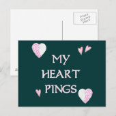 Heart Pings Pong Postkarte (Vorne/Hinten)