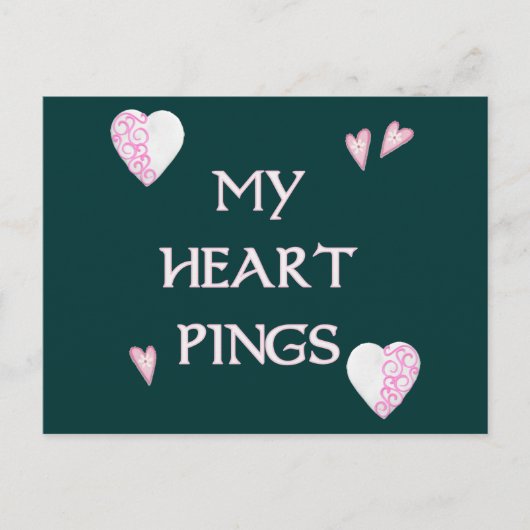 Heart Pings Pong Postkarte (Vorderseite)